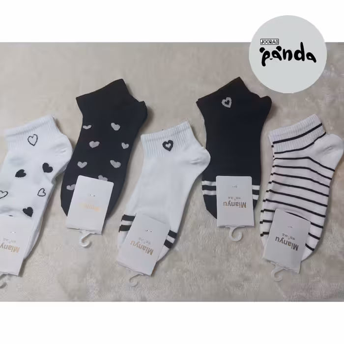 جوراب اسپرت سفید   و مشکی زنانه و مردانه مناسب ولنتاین