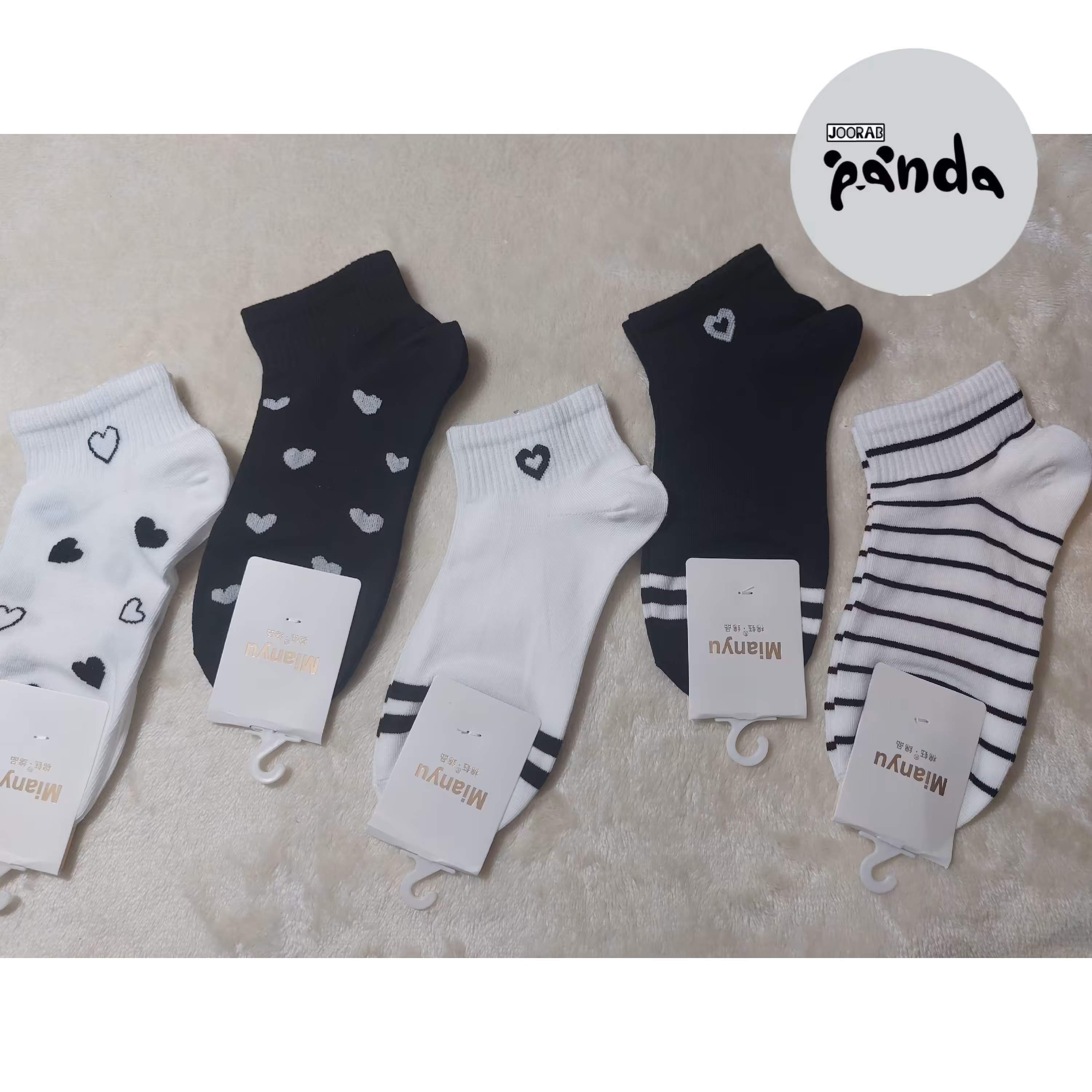 جوراب اسپرت سفید   و مشکی زنانه و مردانه مناسب ولنتاین