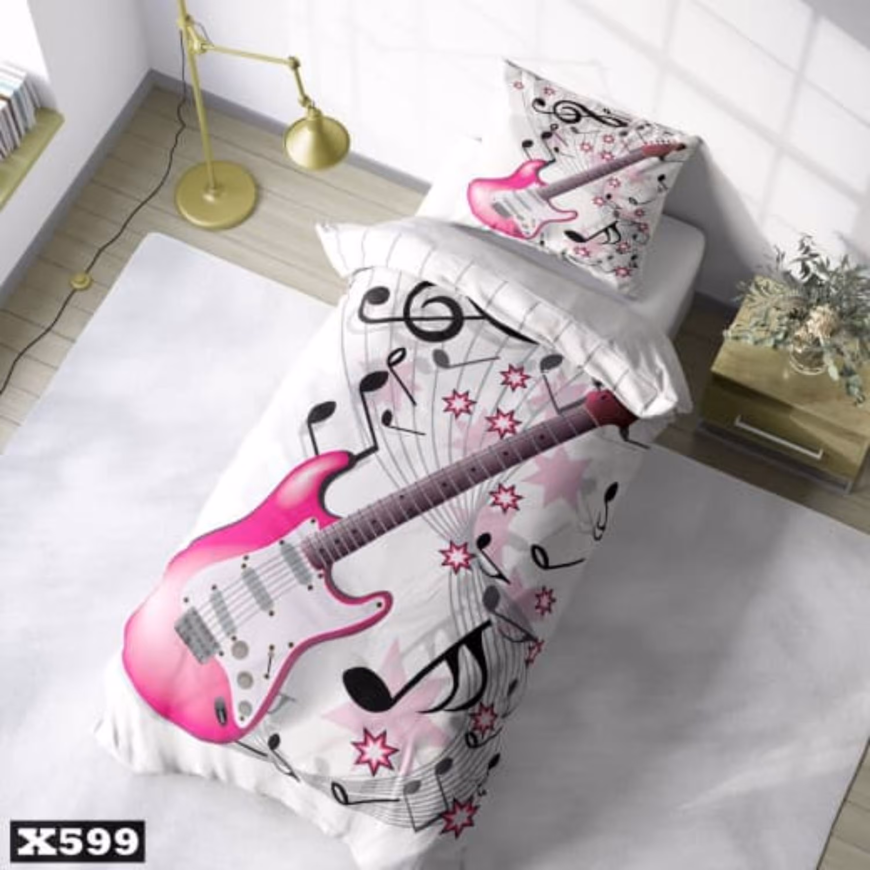 روتختی یک نفره سه بعدی کودکان و نوجوانان میکروتترون گیتار قرمز