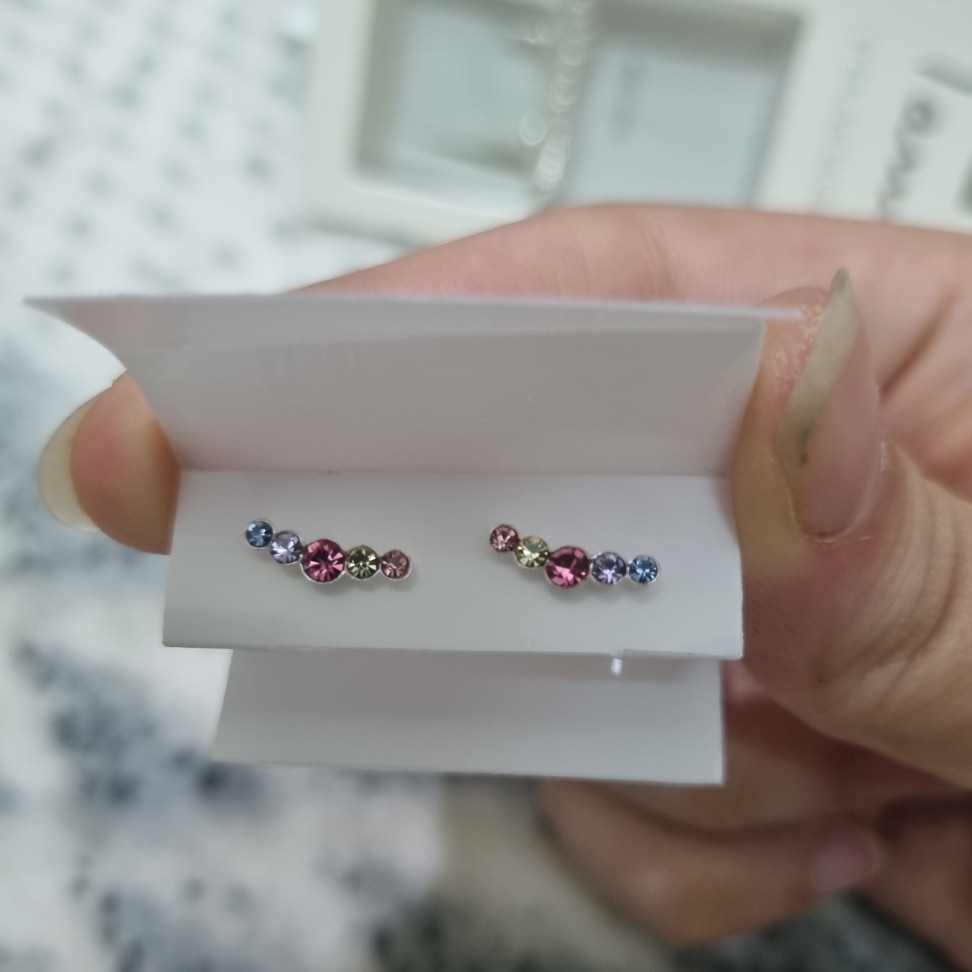 گوشواره زنانه نقره عیار 925 رنگارنگ