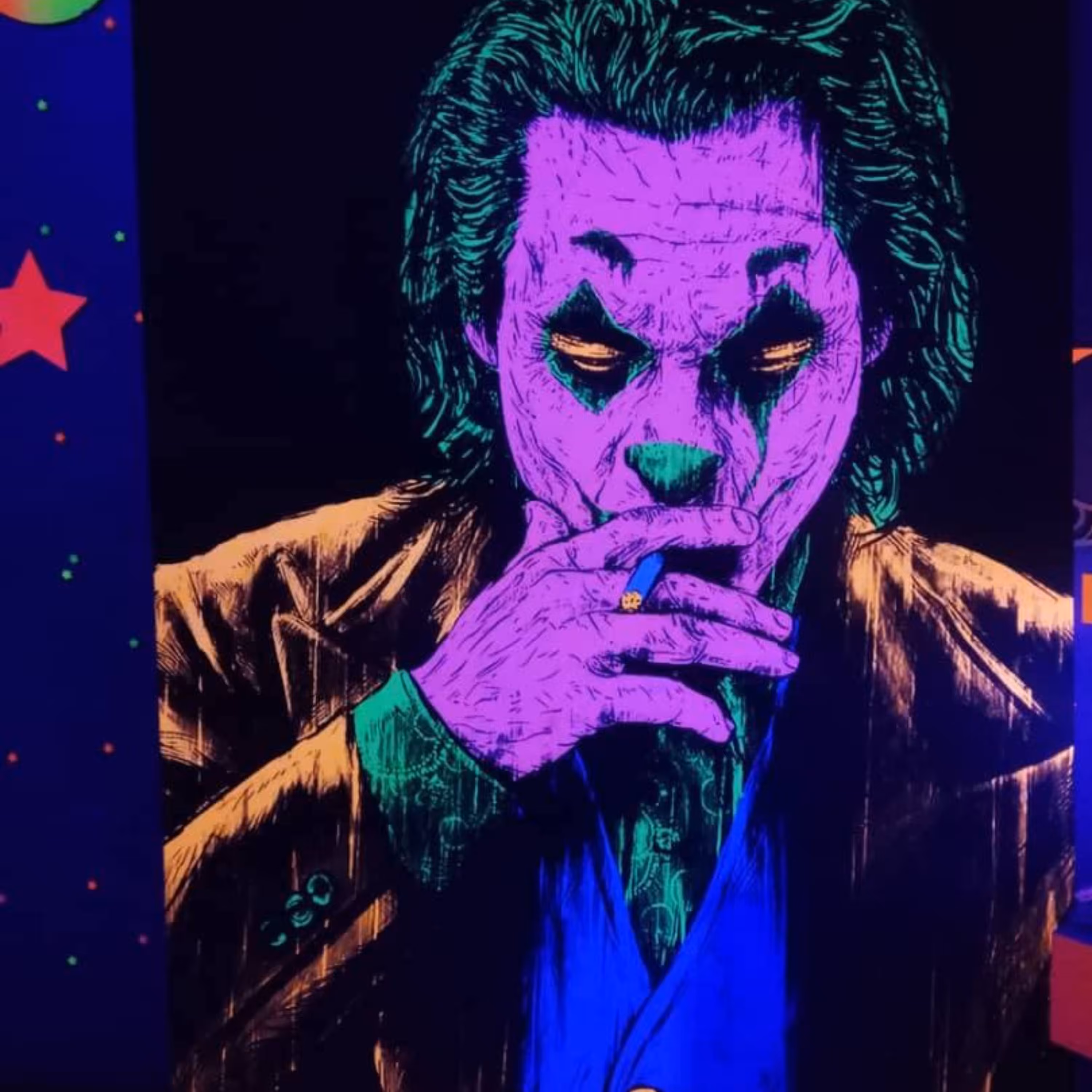 تابلو بلک لایت با طرح جوکر سایز 70 در 100 سانتی متر Blacklight Joker