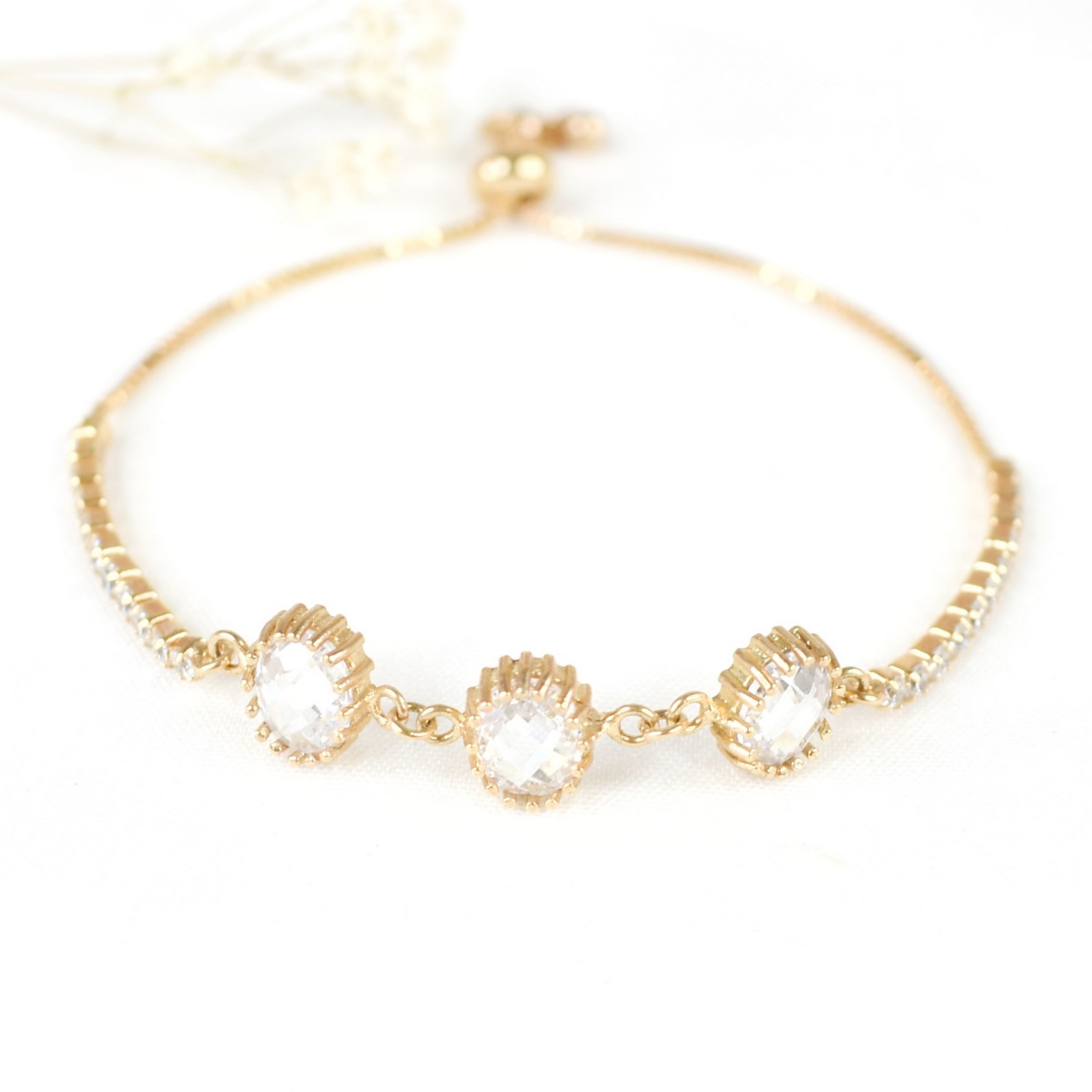 دستبند نگین دار طرح طلا کد 7208