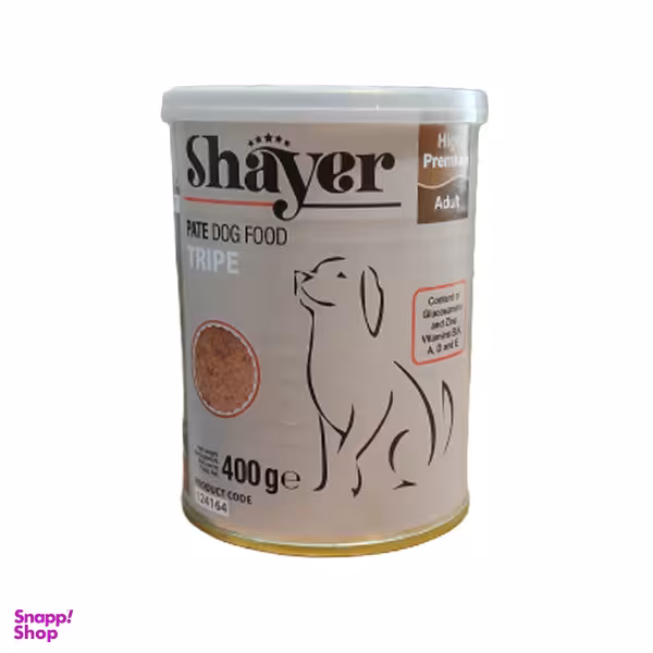 کنسرو غذای سگ شایر مدل سیرابی کد 03 وزن 400 گرم