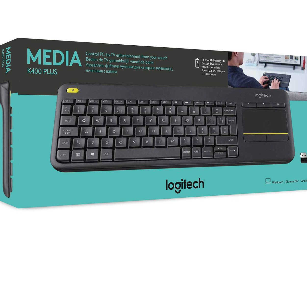 کیبورد بی سیم لاجیتک مدل K400 Plus