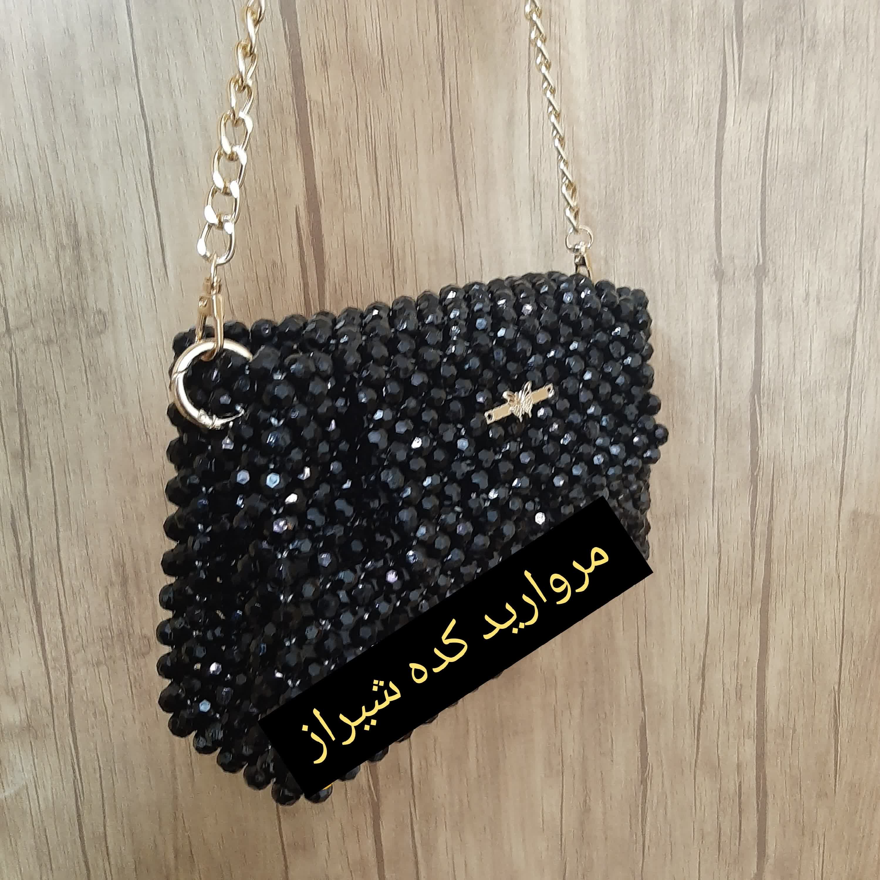 کیف کریستالی وارداتی مجلسی زیبا و شیک مشکی رنگ ارسال رایگان