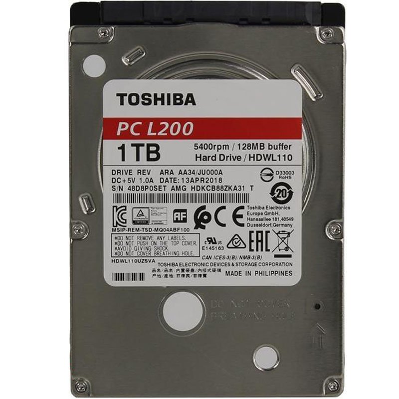 هارددیسک اینترنال توشیبا مدل 1TB LAPTOP TOSHIBA 128M