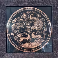 تابلو مسی  مربع  با چند طرح  زیبا ابعاد 25  سانتی متر