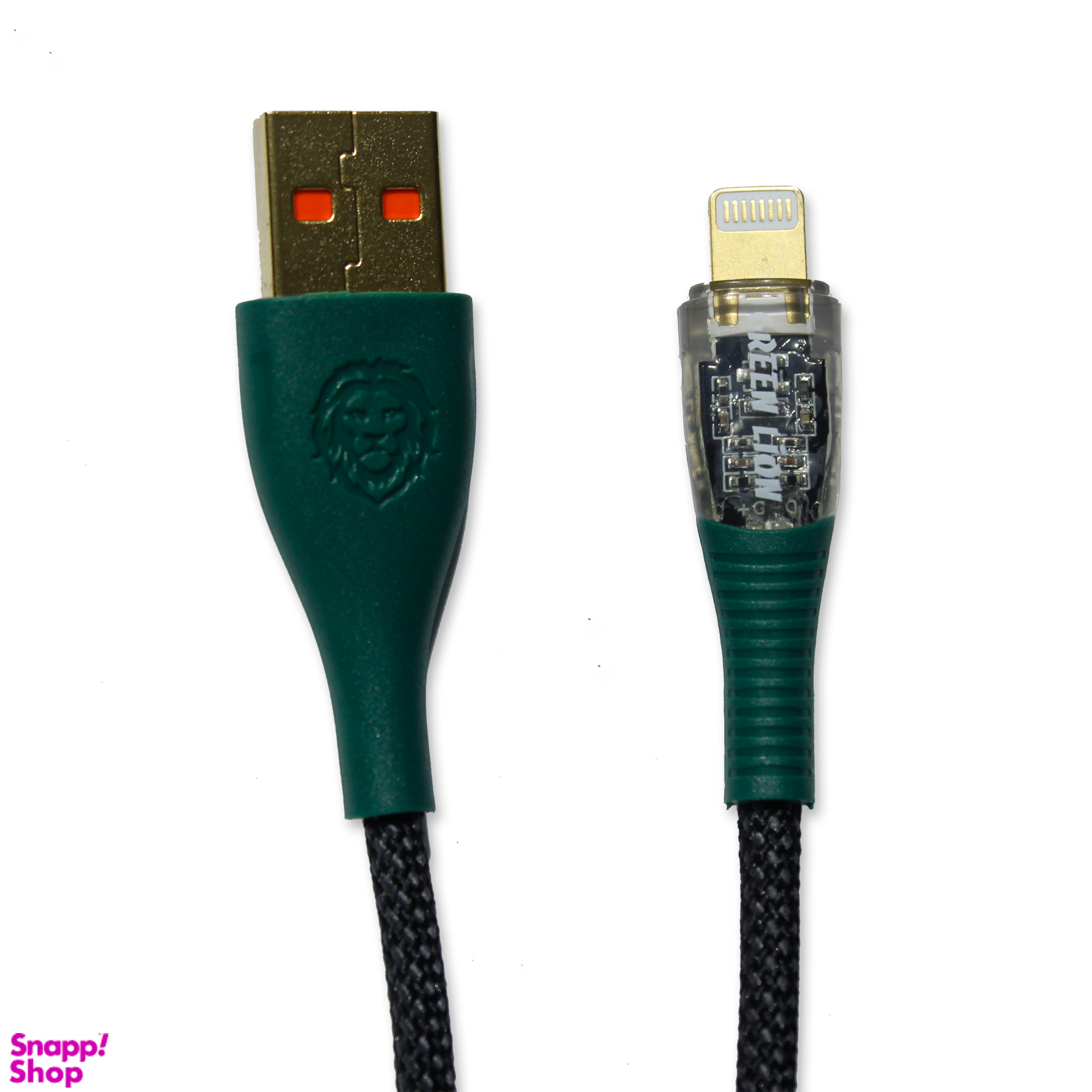 کابل دیتا USB به Lightning گرین لاین مدل Transparent Cable طول 1 متر
