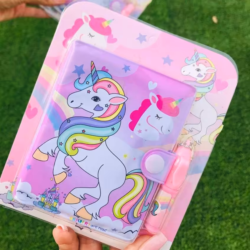 دفترچه 100 برگ یونیکورن با خودکار ست