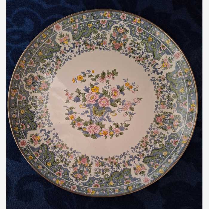 دیس لعابی لبه استیل،دیس پایه دار قطر 32 سانت