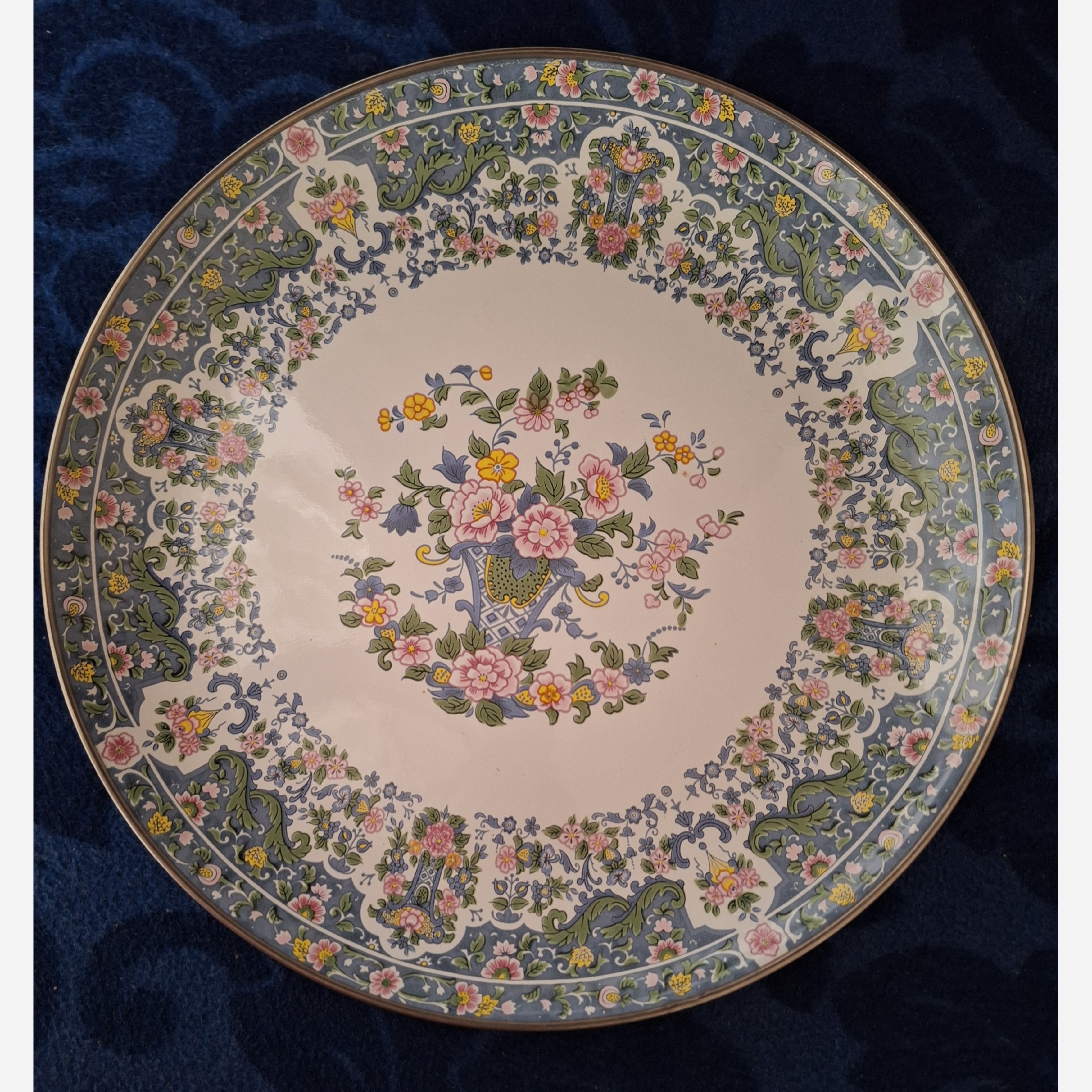 دیس لعابی لبه استیل،دیس پایه دار قطر 32 سانت