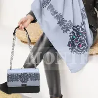 ست روسری یا شال و کیف پاسپورتی طرح افرا زمینه طوسی برند مونتلا ارسال رایگ