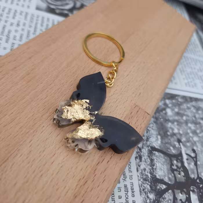 جاکلیدی مدل پروانه رزینی ورق طلا ( جاسوییچی )