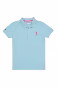 تی شرت یقه پولو آبی پسرانه و بچگانه فیروزه ای U.S. Polo Assn.