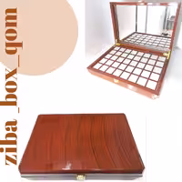 جعبه انگشتر کلکسیونی  آینه دار رنگ پلی استر براق قفل طلایی 