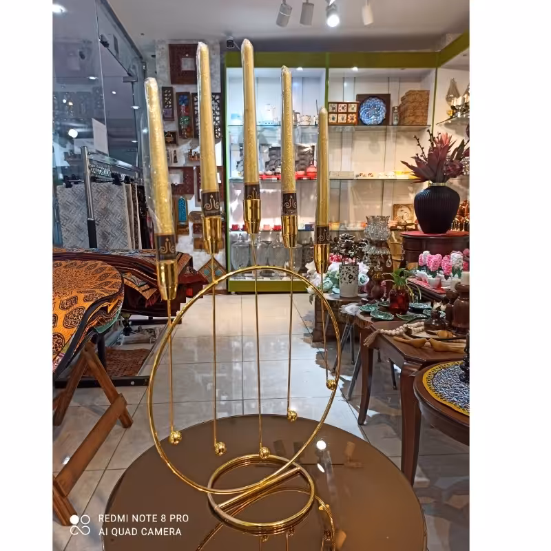 جاشمعی فلزی طلایی 