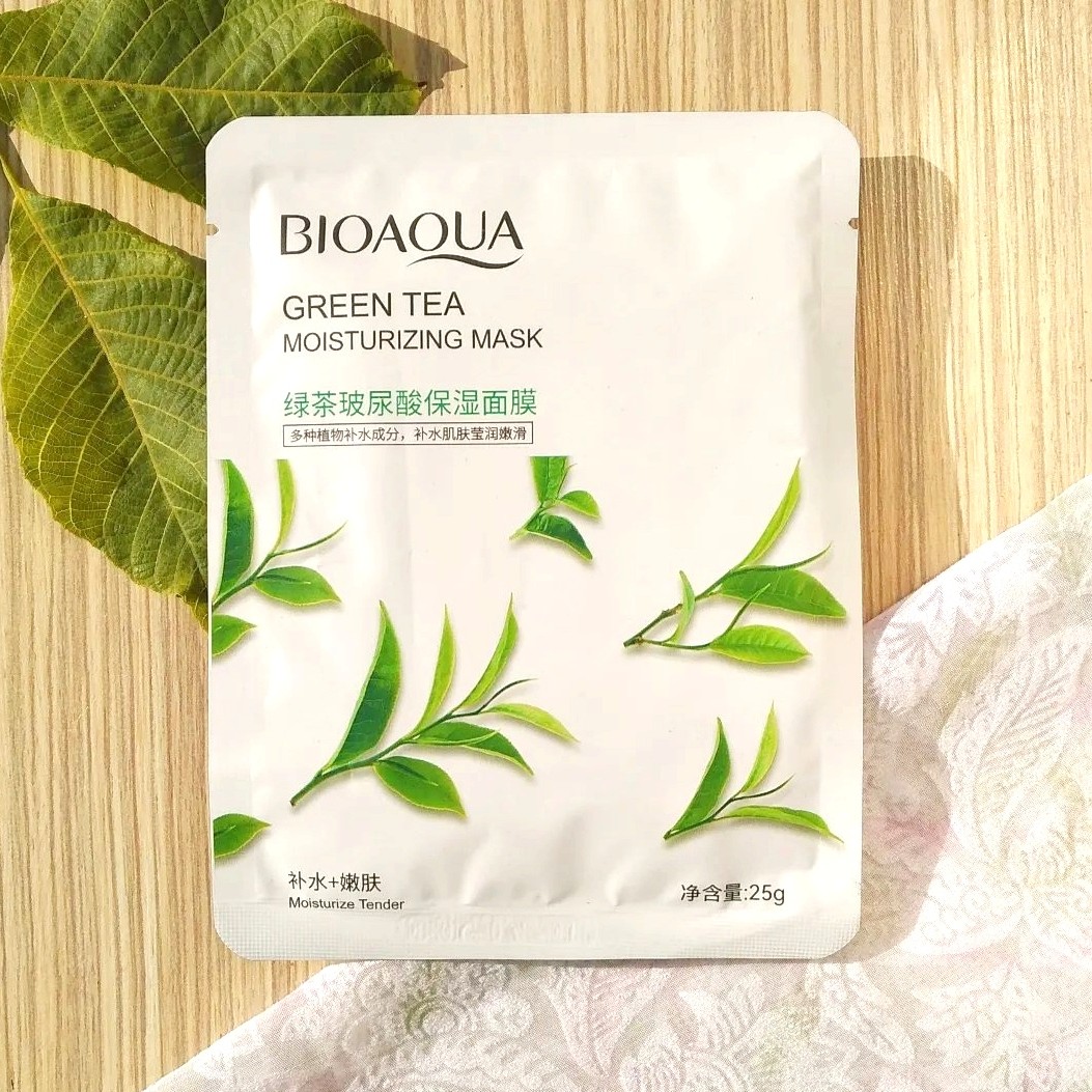 ماسک چای سبز بیوآکوا 
مرطوب کننده و آبرسان
ضد التهاب
آنتی باکتریال
 کاهش آثار پیری
کنترل کننده چربی پوست
 ضد جوش و آکنه
