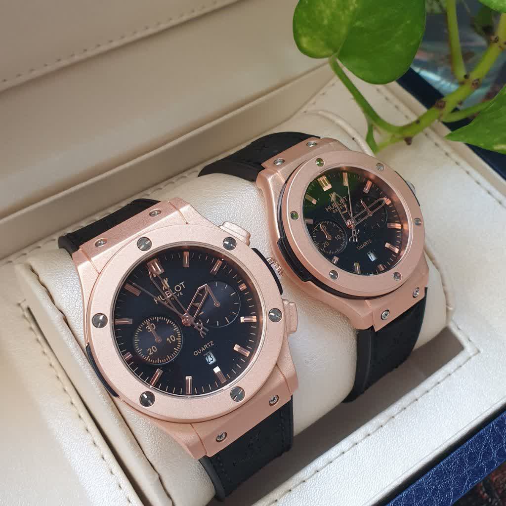 ساعت مچی ست زنانه و مردانه هابلوت بند قفل هابلوت با ارم حک شده Hublot