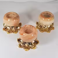 جا شمعی مرمر پایه دار پک دوتایی