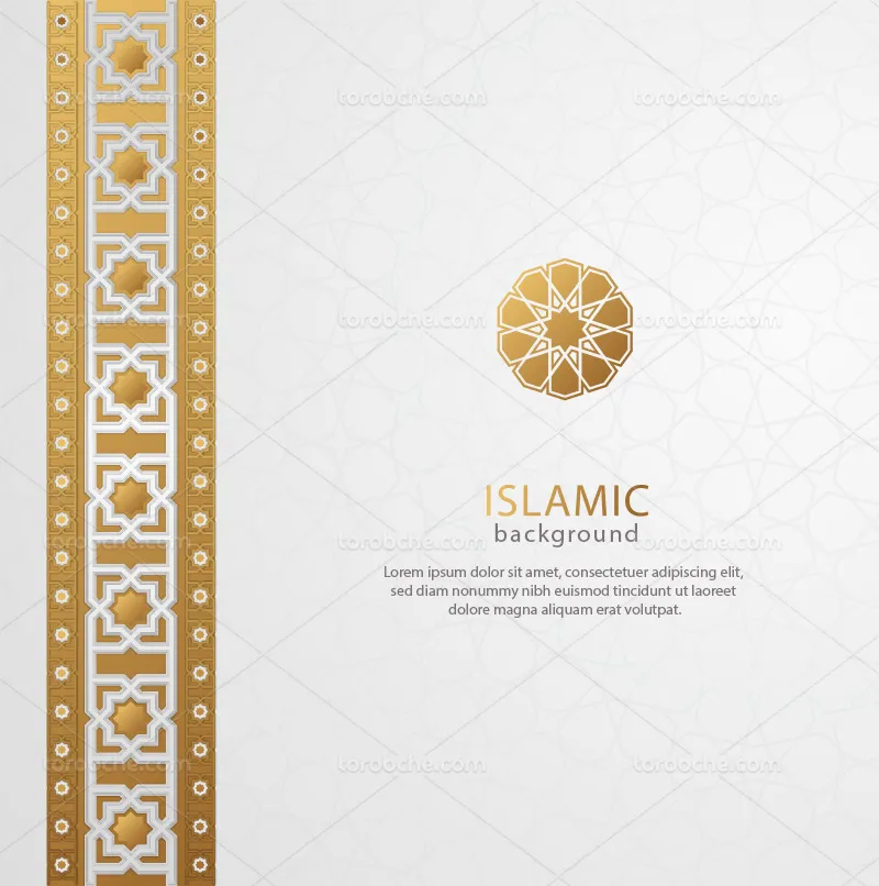 وکتور بک گراند طلایی اسلامی | گرافیک با طعم تربچه