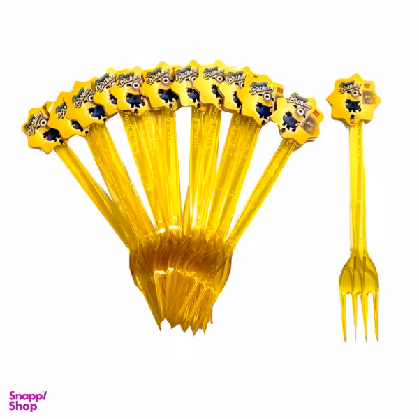 چنگال یکبار مصرف مدل مینیون بسته 12 عددی