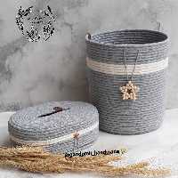 سطل و کاور دستمال از جنس قیطان نخ پنبه 