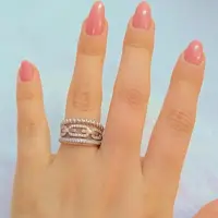 انگشتر نقره زنانه مارسا ،عیار استاندارد925 و آبکاری طلا سفید