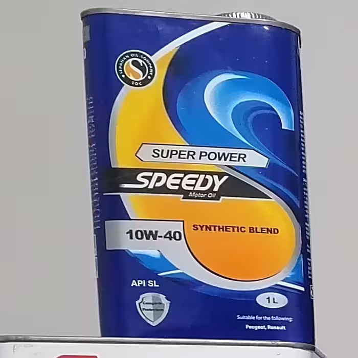 روغن موتور اسپیدی  10w40sl  یک لیتری طرف فلزی مکعبی