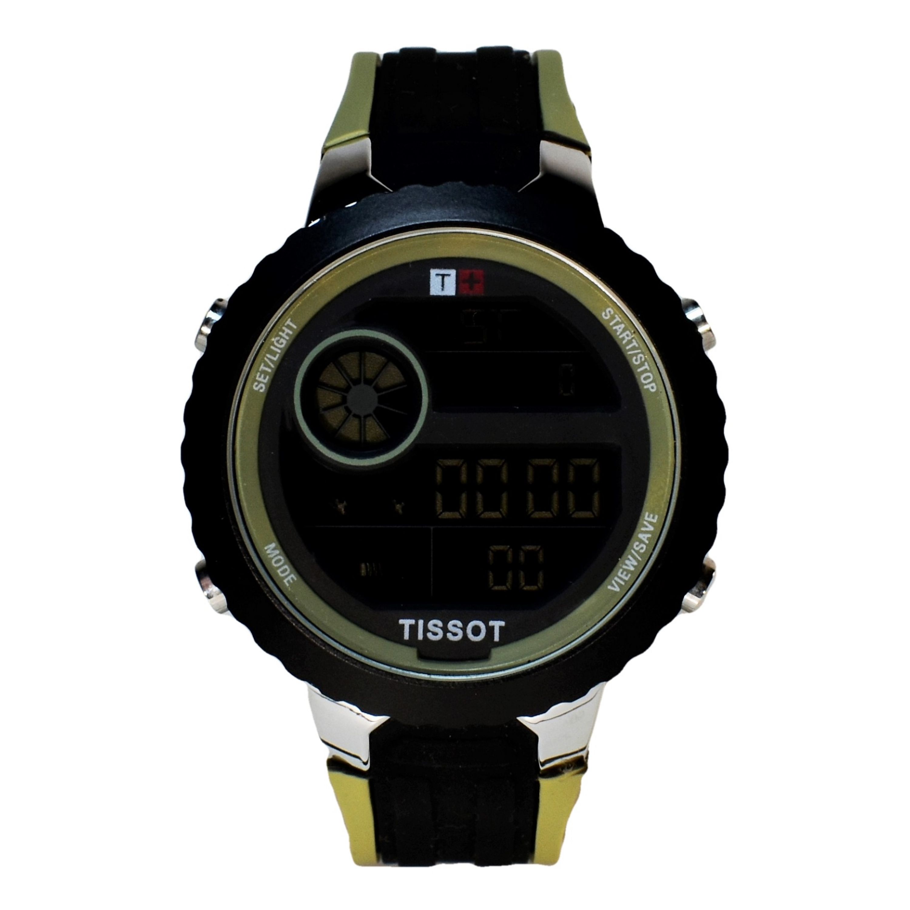 TISSOT 9226 تیسوت دیجیتالی جدید اولین بار ضدآب با قاب فول استیل بند دو رنگ