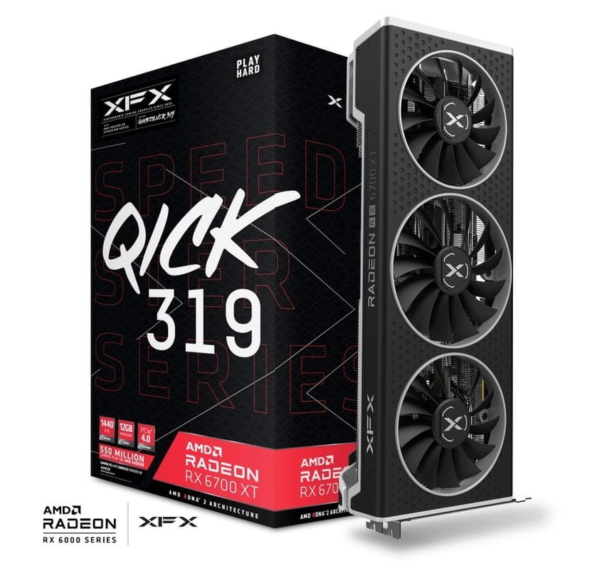 کارت گرافیک  ایکس اف ایکس مدل SPEEDSTER QICK 319 Radeon RX 6700 XT ULTRA Gaming 12GB GDDR6 حافظه 12 گیگابایت