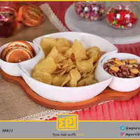 ظرف اردو سه تیکه فلورا چوب چینی کد 50021