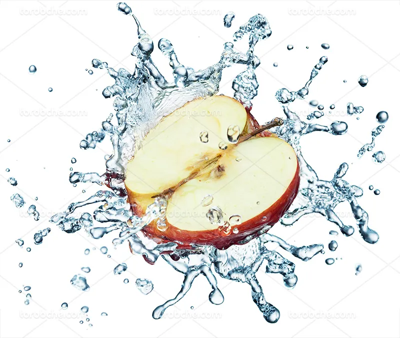 عکس سیب برش خورده معلق | گرافیک با طعم تربچه