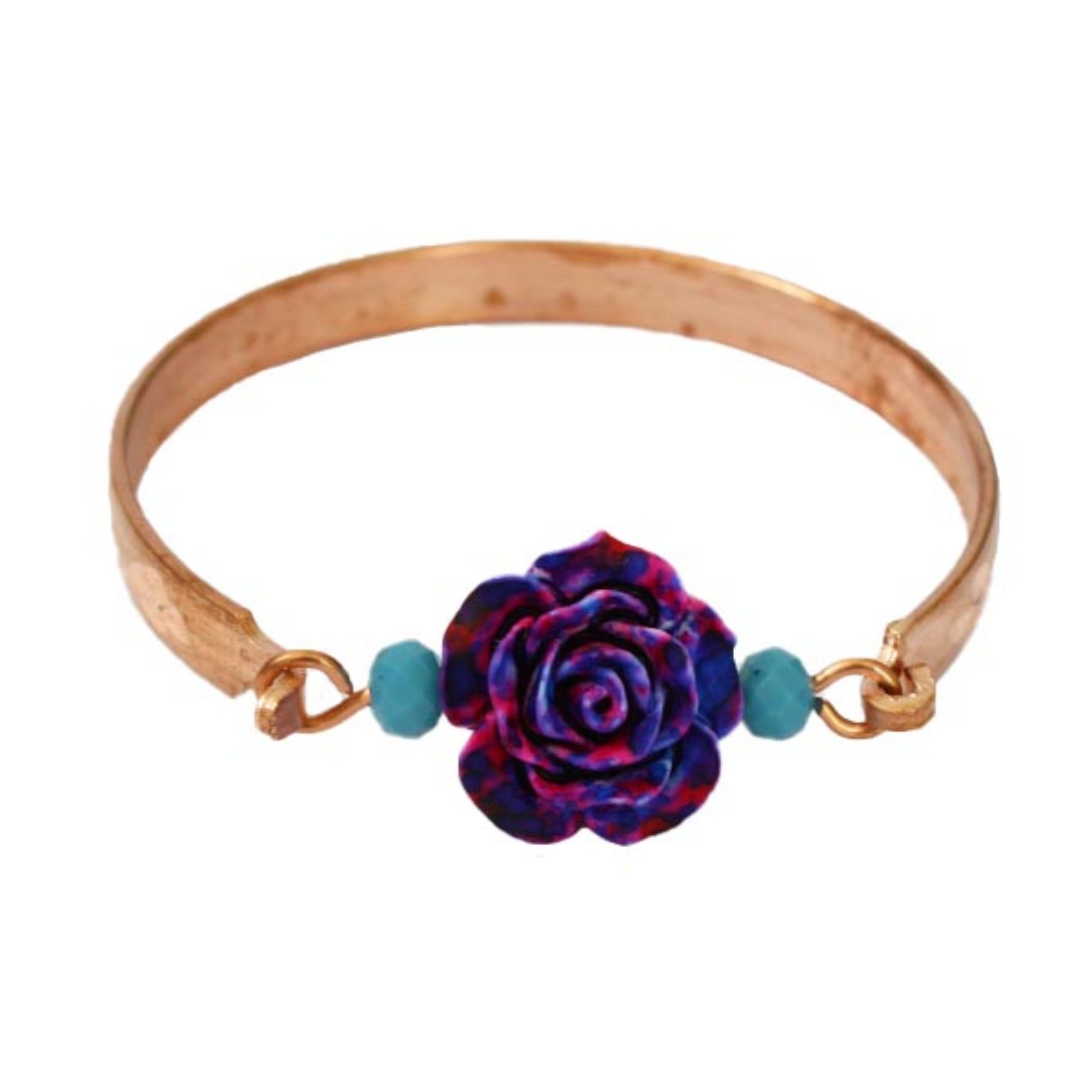 دستبند مسی گل ارغوانی کد JW256