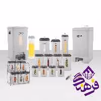 سرویس آشپزخانه 21 پارچه شفاف چهارگوش لیمون - طوسی