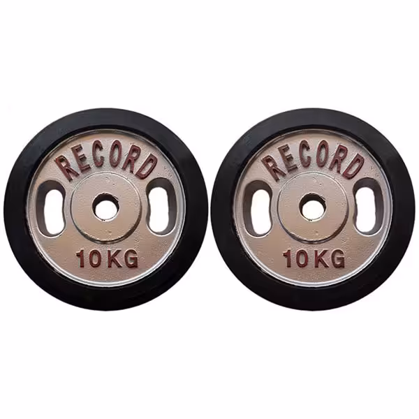 صفحه هالتر دور لاستیک فلزی خانگی رکورد بسته دو عددی