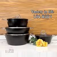 سرویس 8 پارچه بدنه مشکی درب منحنی سیلور یونیک کد 8301