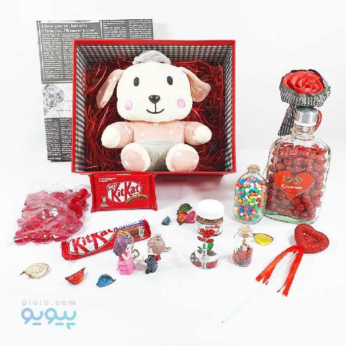 پکیج ولنتاین با عروسک سگ خالدار