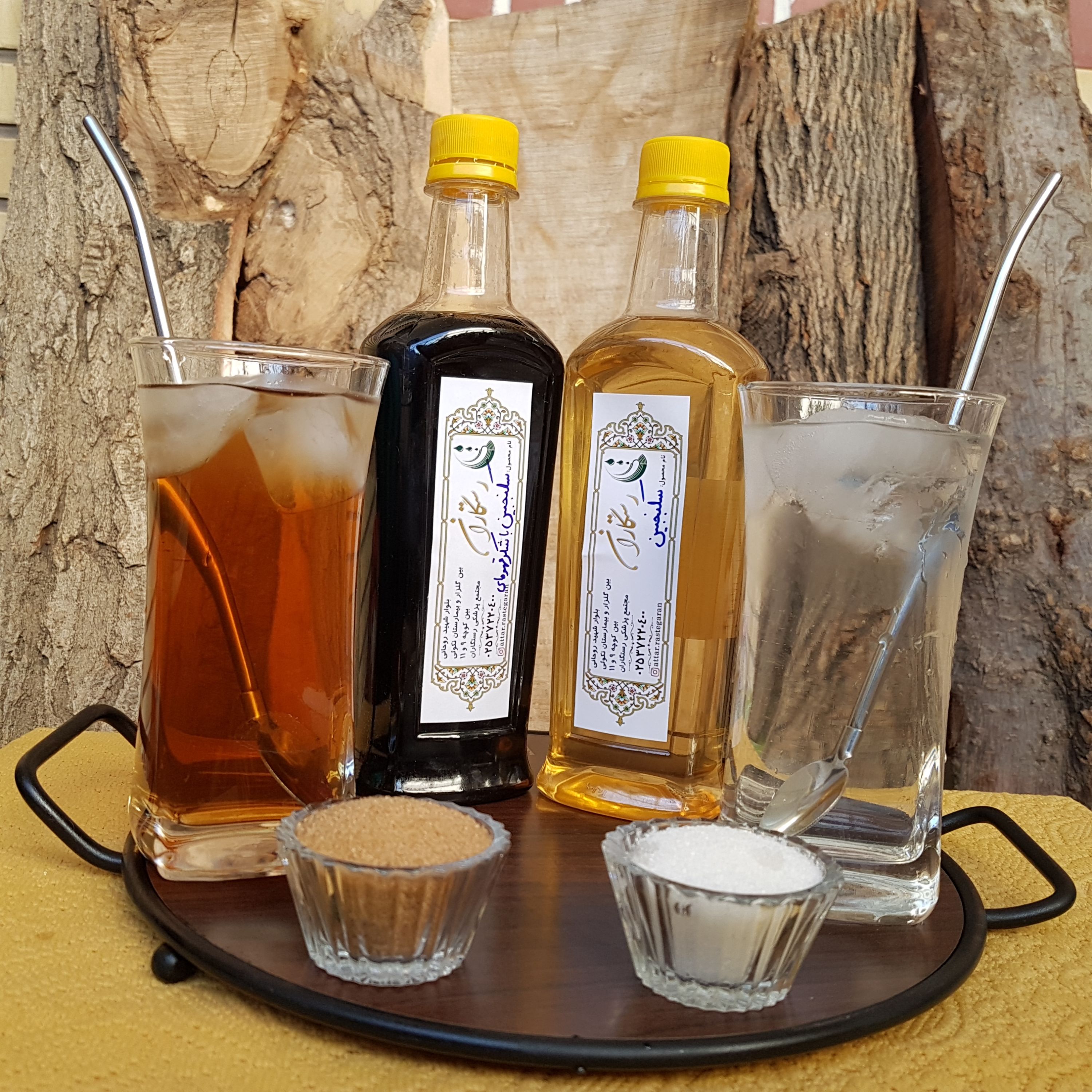 سکنجبین نعنا با شکر قهوه ای (نیم لیتر)