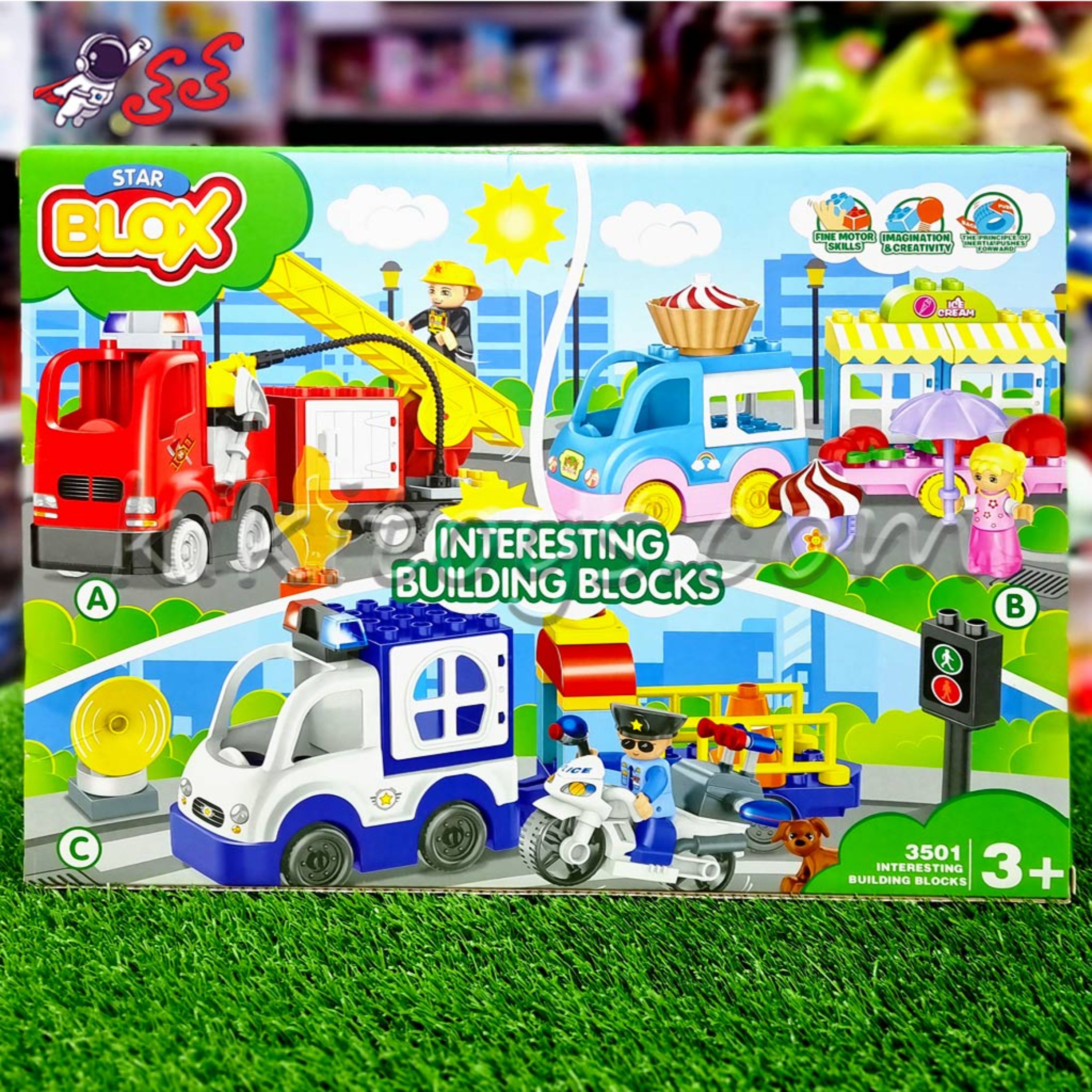 ساختنی لگو ماشین آتشنشانی دوبلو قطعه درشت اسباب بازی 3501