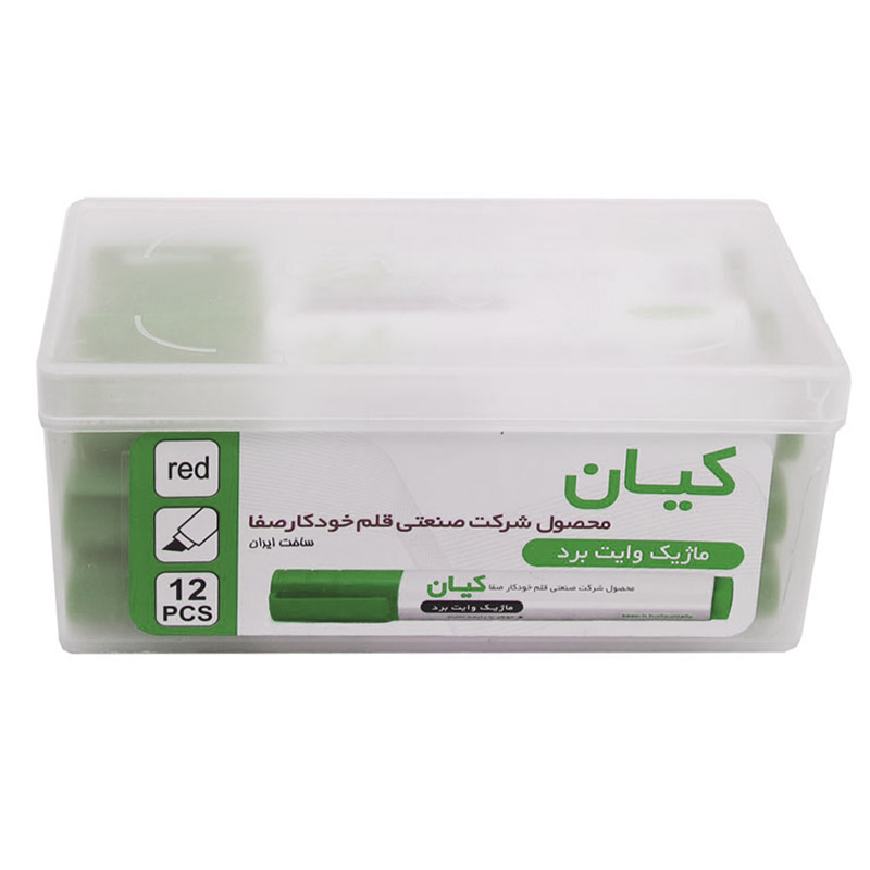 ماژیک وایت برد کیان نوک تخت رنگ سبز بسته 12 عددی – قیمت و خرید | برایتو