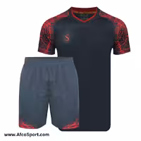 پیراهن شورت تیمی طوسی قرمز طرح رعد و برق سینا اسپرت فصل 1401-1402