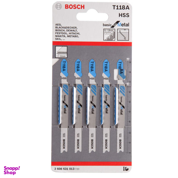 مجموعه 5 عددی تیغه عمودبر بوش مدل T118A کد 2608631013