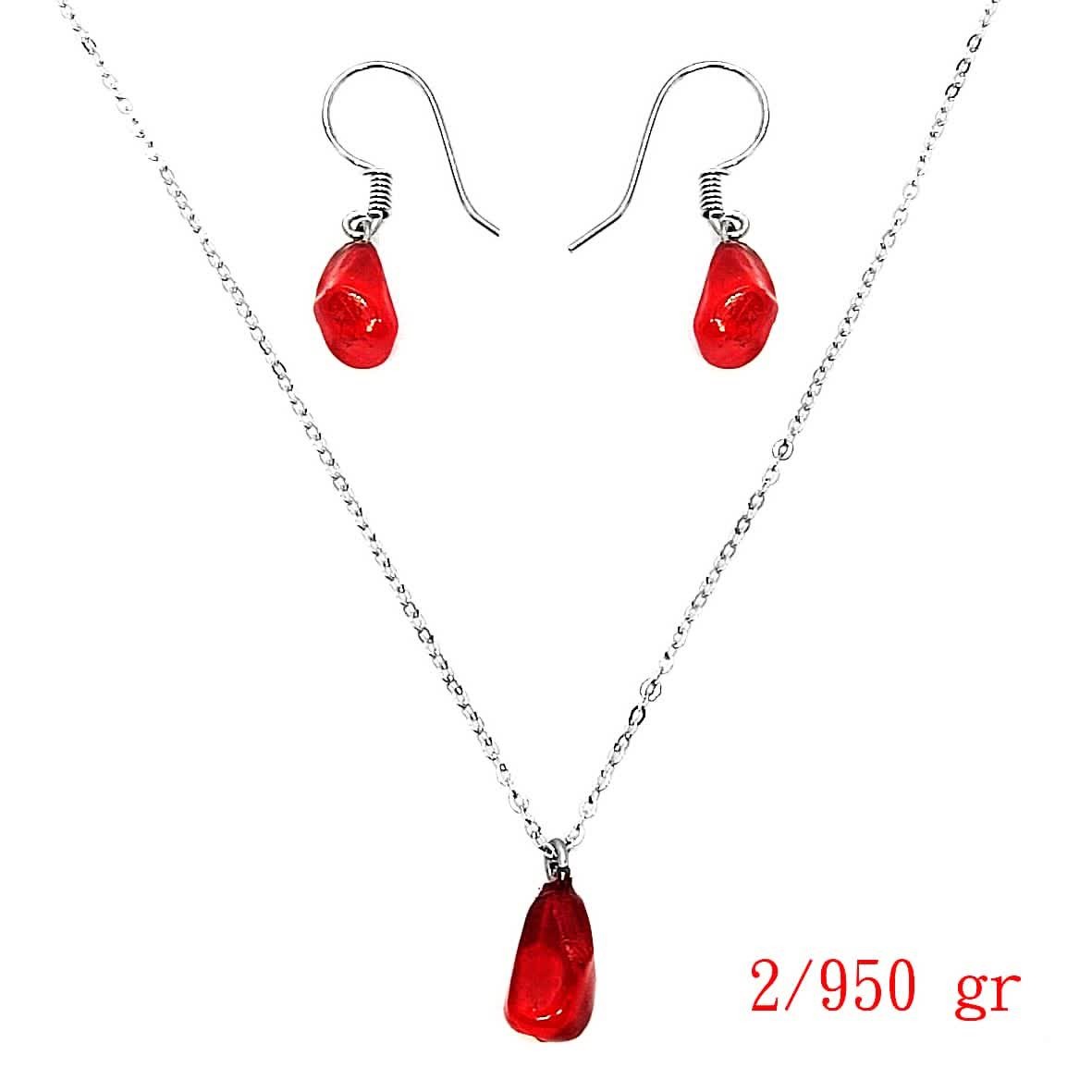 نیمست نقره باعیار 925 وارداتی آبکاری طلا طرح بسیار زیبا انار با زنجیر فلامینگو