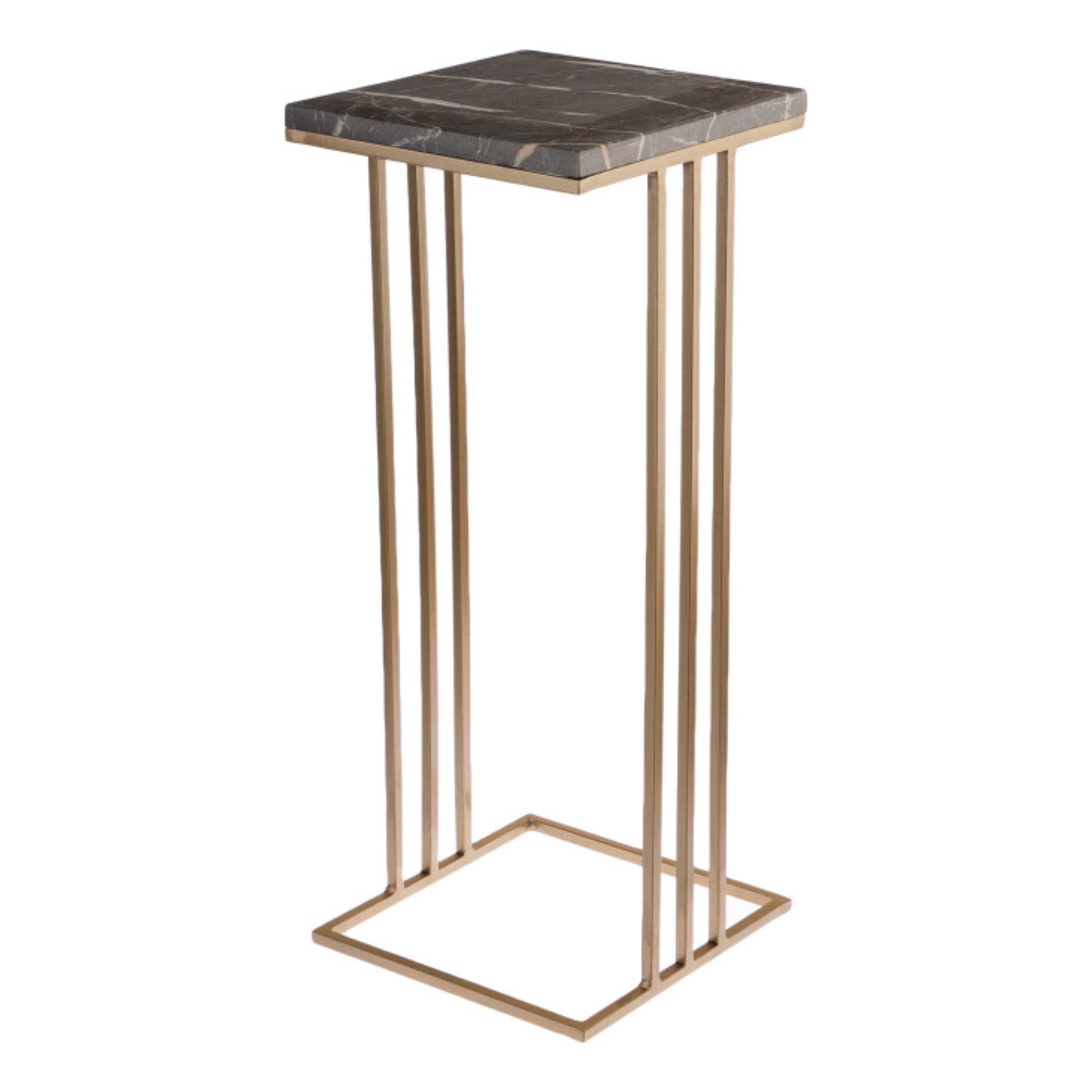 استند گلدان فلزی صفحه سنگ 25 سانت ارتفاع 60 و 40 سانت در دو رنگ طلایی و مشکی