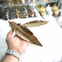 جا عودی طرح برگ با آبکاری طلایی  pvd جنس سرامیک(تکی) 