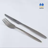 کارد و چنگال میوه خوری Kaban - مدل راه راه - استیل براق