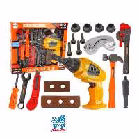 جعبه ابزار به همراه دریل باطری خور دریل قابلیت چرخش چپ وراست رودارد جنس خوب وارداتی مناسب برای گروه سنی 3سال به بالا