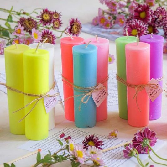 شمع استوانه رنگی