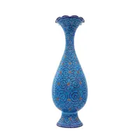 گلدان صراحی میناکاری اثر استاد اسماعیلی ارتفاع 25 سانتی متر اسلیمی - (Enameled c