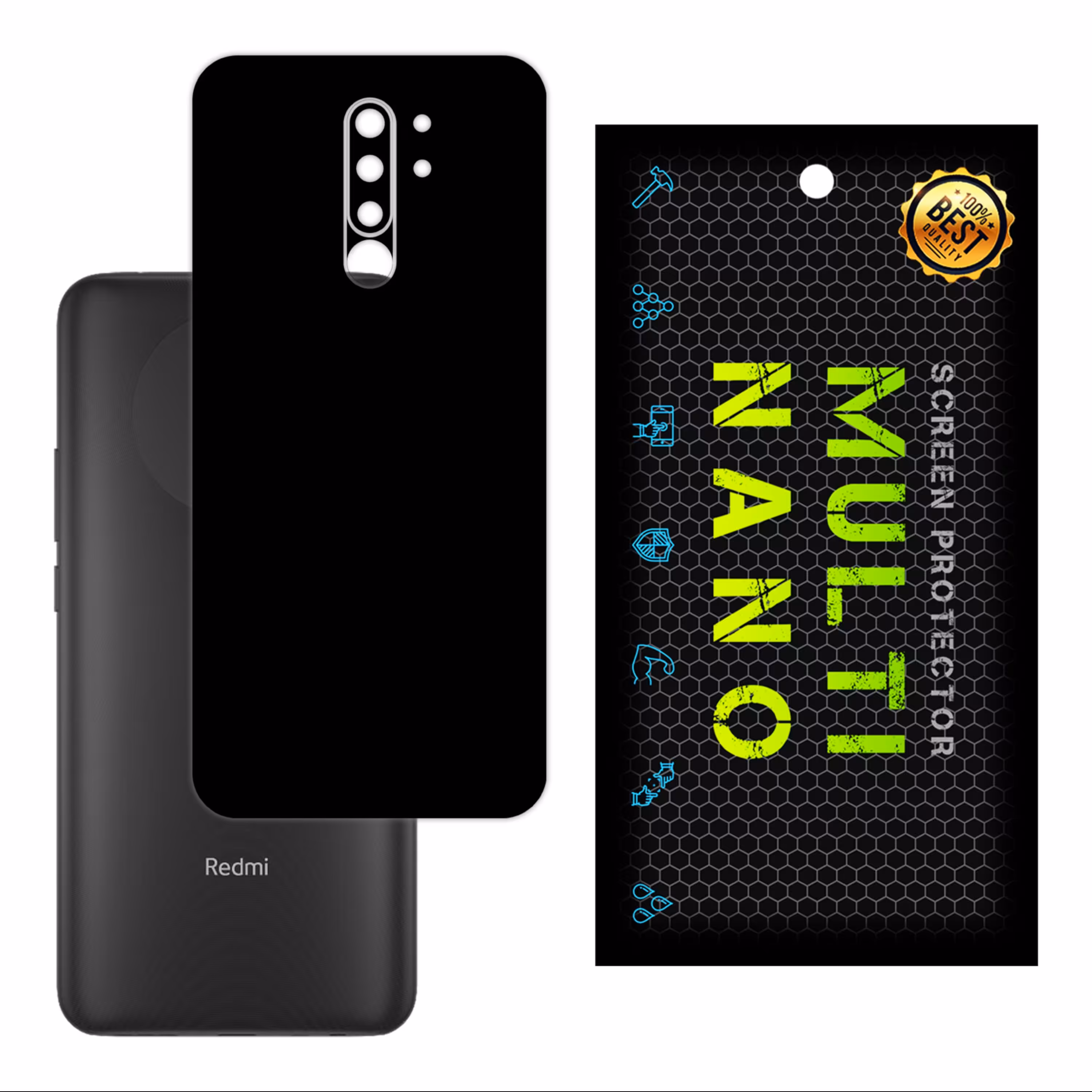 برچسب پوششی MultiNano مدل X-F1M-Black برای پشت  موبایل شیامی  Redmi 9 Prime
